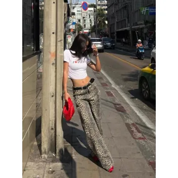 OATSBAS Leopard Print Cargo Pants for Trendy Style