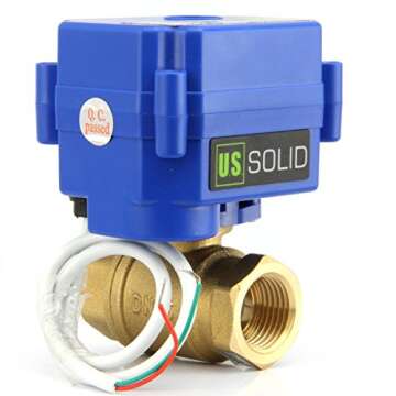 U.S. Solid Motorized Ball Valve - 1/2" Brass, AC/DC, Auto Return Setup