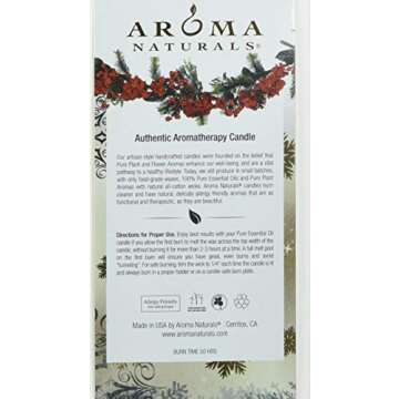 Aroma Naturals Vanilla & Peppermint Holiday Candle 2.5x4