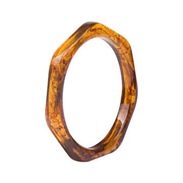 COLORFUL BLING Acrylic Tortoise Shell Acetate Mottled Cuff Bangle Resin Polygon Geometric Wrap Brace...