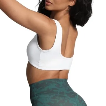 Aoxjox Women's Comfortable Backless Sports Bra in White