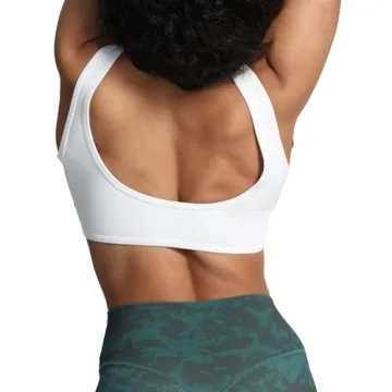 Aoxjox Women's Comfortable Backless Sports Bra in White