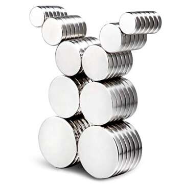 DIYMAG Magnets 60Pcs, 5 Different Size Small Refrigerator Magnets, Mini Round Disc Fridge Magnets for Crafts, and Office Magnets, Whiteboard Magnets, Map Magnets, Push Pin Magnets