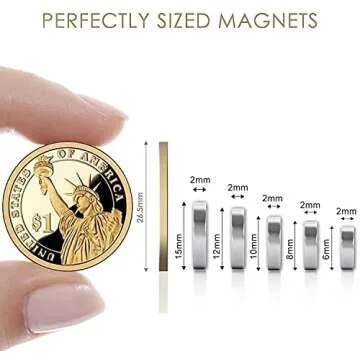 DIYMAG Magnets 60Pcs, 5 Different Size Small Refrigerator Magnets, Mini Round Disc Fridge Magnets for Crafts, and Office Magnets, Whiteboard Magnets, Map Magnets, Push Pin Magnets