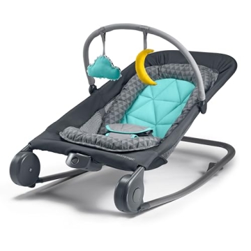 Summer Infant 2-in-1 Bouncer & Rocker Duo (Gray and Teal) Convenient and Portable Rocker and Bouncer...