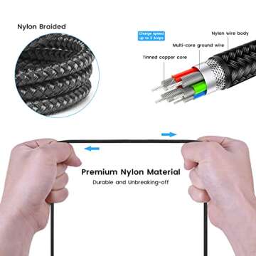 USB C Charging Cable for Rode Wireless Go 2 / ii Microphone System, 3-in-1 Type-C 3A Charger Cord with 18W Fast-Charge Power Adapter, 4ft Long