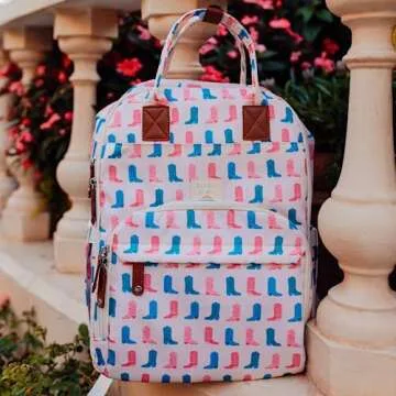Goo Goo Goods Diaper Bag | Cowboy Boot Bag | Western Diaper Bag | Backpack for Parents | Multifunction Maternity Back Pack | Water Resistant | Large Capacity | Baby Changing Bag | Parent Helper Bag