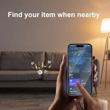 Smart Bluetooth Tracker,Key Finder,Item Locator Works with Apple Find My (iOS Only),Tracking Tag for Luggage,Keys,Bags,Wallets, Anti-Lost Without Monthly fees,Replaceable Battery(Black,1-Pack)