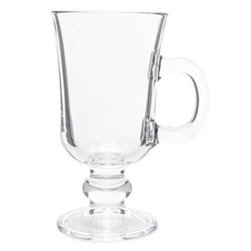 Red Co. Original Footed Clear Glass Irish Coffee Mug, Set of 6-7.75 Ounce