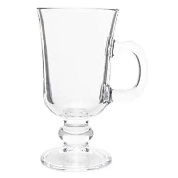 Red Co. Original Footed Clear Glass Irish Coffee Mug, Set of 6-7.75 Ounce