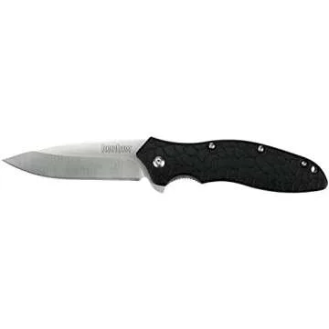 Kershaw Oso Sweet EDC Pocketknife, 3" 8Cr13MoV Steel Drop Point Blade, Assisted Folder Opening with Flipper, Liner Lock System, Black