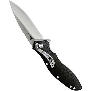 Kershaw Oso Sweet EDC Pocketknife, 3" 8Cr13MoV Steel Drop Point Blade, Assisted Folder Opening with Flipper, Liner Lock System, Black