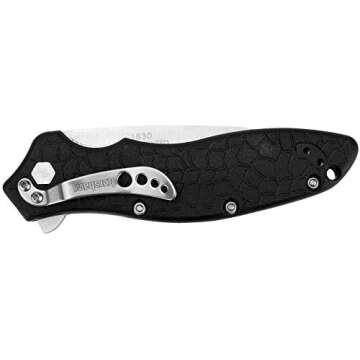 Kershaw Oso Sweet EDC Pocketknife, 3" 8Cr13MoV Steel Drop Point Blade, Assisted Folder Opening with Flipper, Liner Lock System, Black