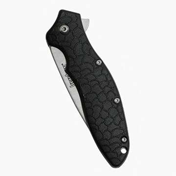 Kershaw Oso Sweet EDC Pocketknife, 3" 8Cr13MoV Steel Drop Point Blade, Assisted Folder Opening with Flipper, Liner Lock System, Black