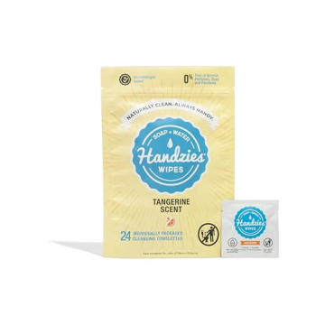 Handzies Natural Soap and Water Hand Wipes, Citrus Scent, 24ct