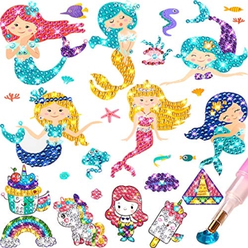 Zonon Gem Diamond Painting Kit for Kids - Create Your Own Magical Stickers! 26 Piece Arts and Crafts...