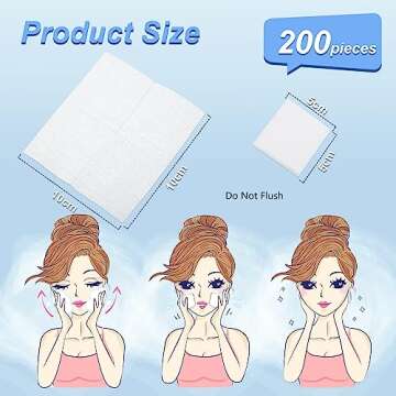 Maxcheck 200 Pieces Disposable Esthetic Wipe Non Woven Facial Wipes, 2 x 2 Inch