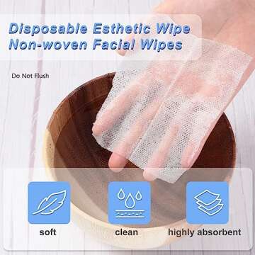 Maxcheck 200 Pieces Disposable Esthetic Wipe Non Woven Facial Wipes, 2 x 2 Inch