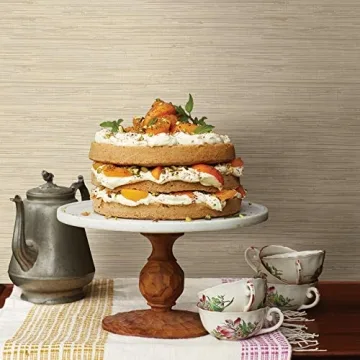 NuWallpaper Tibetan Faux Grasscloth Cream Wallpaper