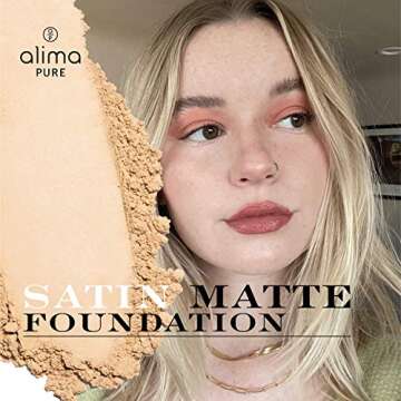 Alima Pure Matte Foundation Loose Mineral Powder Foundation Makeup, Loose Powder Makeup Oil Free Tal...