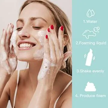 Owlyee 2oz Foam Bottle (3PCS) Empty Foaming Pump Dispenser for Hand Soap, Lash Cleanser, Shampoo to Travel (60ml, White&Green)