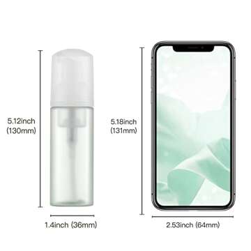 Owlyee 2oz Foam Bottle (3PCS) Empty Foaming Pump Dispenser for Hand Soap, Lash Cleanser, Shampoo to Travel (60ml, White&Green)