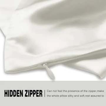 Silk Pillow Cases 2 Pack Soft Breathable and Sliky King Size Pillow Cases Set of 2,Natural Mulberry Satin Silk Pillowcase with Hidden Zipper for Hair and Skin (Ivory,20"X 36",2pcs)