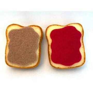 WEEILYAM, 2-Count Fun PB&J Toast Dish Washing Compressed Cellulose Sponge with Socuring Pad for Kitc...
