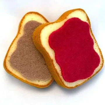 WEEILYAM, 2-Count Fun PB&J Toast Dish Washing Compressed Cellulose Sponge with Socuring Pad for Kitchen Cleaning Supplies (1)