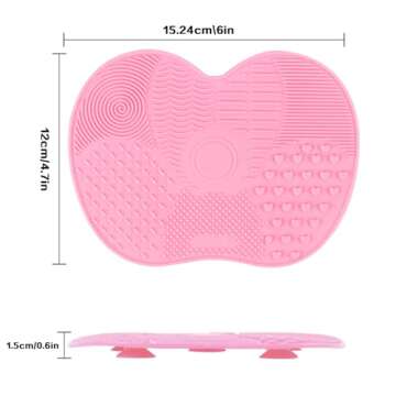 QBXMY7 2 Pcs Silicone Make Up Brush Cleaning Mat, Cosmetic Cleaning Pads,Makeup Brush Cleaner Mats, ...