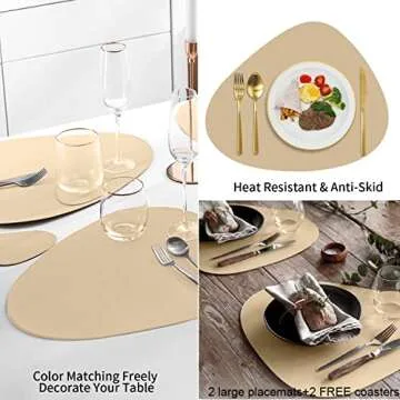 Luxury Faux Leather Placemats Set of 2 - Waterproof & Stylish