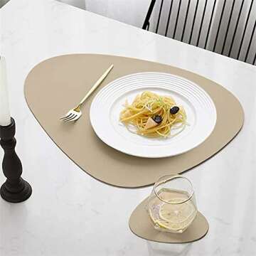 Luxury Faux Leather Placemats Set of 2 - Waterproof & Stylish