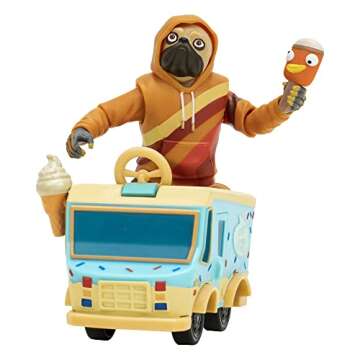 FORTNITE DOGGO (EMOTE Series) - 4-inch Articulated Figure with Lil’ Treat Emote Vehicle and Snow P...