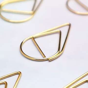 250 Pieces Gold Cute Paper Clips Teardrop Stainless Steel Drop-Shaped Paper Clips for Office School Supplies Wedding Invitations Crafts Scrapbooking Bookmarks Women Planners (1 inch) by DEEDYGO