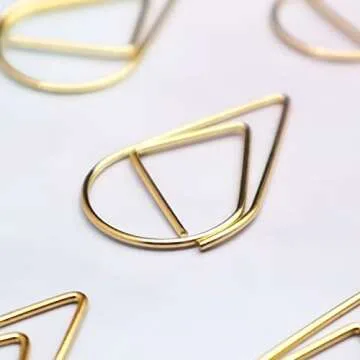 250 Pieces Gold Cute Paper Clips Teardrop Stainless Steel Drop-Shaped Paper Clips for Office School Supplies Wedding Invitations Crafts Scrapbooking Bookmarks Women Planners (1 inch) by DEEDYGO