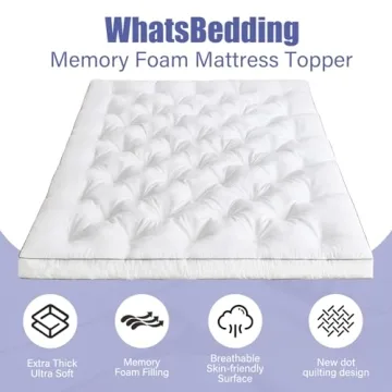 WhatsBedding 4 Inch Queen Mattress Topper for Pain Relief