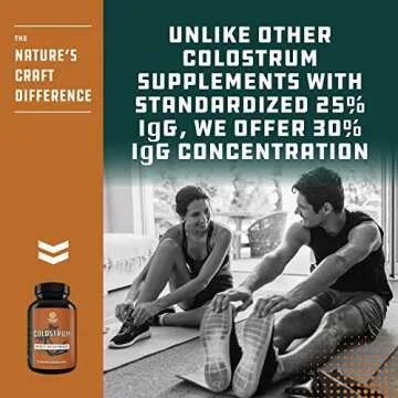 Bovine Colostrum Capsules with Immunoglobulin G - Colostrum Supplement and Muscle Builder for Gut Health Joint Support Immune Health Bone Strength and Brain Support Probiotic Supplement