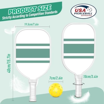 Sprypals Pickleball Paddles,USAPA Approved Pickleball Paddles Set Premium Pickleball Paddle, 4 Pickleball Balls & 1 Carry Bag Gifts for Women Men Beginners & Pros Players
