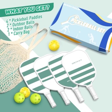 Sprypals Pickleball Paddles,USAPA Approved Pickleball Paddles Set Premium Pickleball Paddle, 4 Pickleball Balls & 1 Carry Bag Gifts for Women Men Beginners & Pros Players