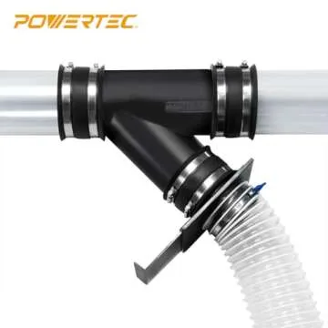 POWERTEC 2-1/2 Inch Y Fitting for 2 1/2 Inch Dust Collection Hose, 2 1/2 Inch Dust Collection Hose Connector Fittings for Dust Collection System, 1 pack (70179)