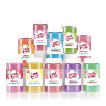 Cotton Candy Express Floss Sugar Variety Pack - 10 Flavors for Fun Events