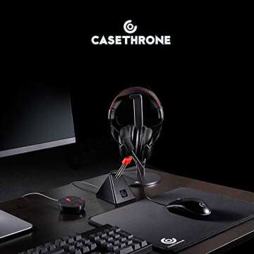 CASETHRONE Gaming Mouse Cable Management,aBell Mouse Bungee Device for Esports FPS Game(Black)