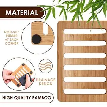 Durable Bamboo Soap Dish Set - Eco-Friendly Home Essential