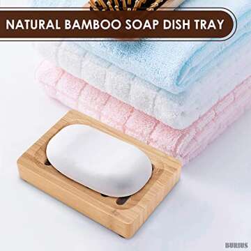 Durable Bamboo Soap Dish Set - Eco-Friendly Home Essential