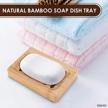 Durable Bamboo Soap Dish Set - Eco-Friendly Home Essential
