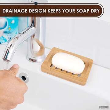 Durable Bamboo Soap Dish Set - Eco-Friendly Home Essential