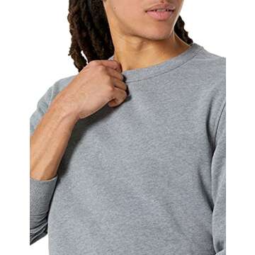 Amazon Essentials Men's Fleece Crewneck Sweatshirt (Available in Big & Tall), Light Grey Heather, Large