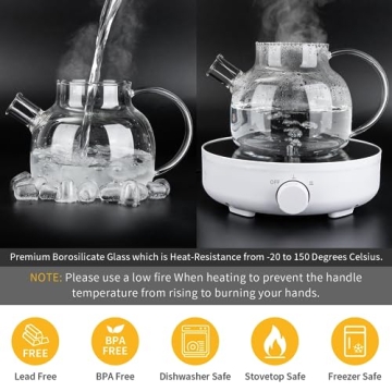 Copperteau Glass Teapot with Bamboo Lid and Filter