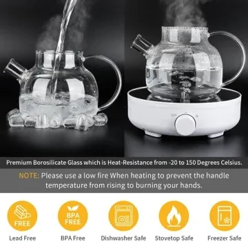 Copperteau Glass Teapot with Bamboo Lid and Filter