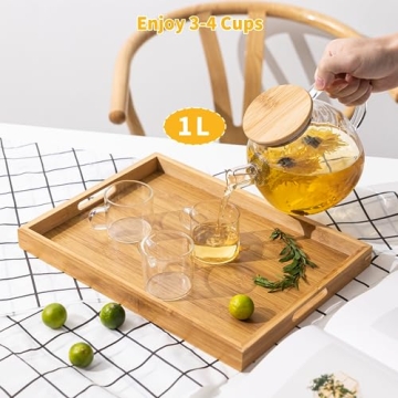 Copperteau Glass Teapot with Bamboo Lid and Filter